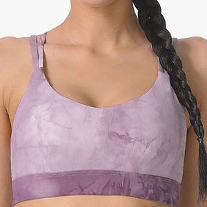 Purple tie dye sports bra